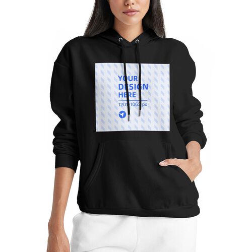 260g Women's Polyester Cotton Hooded Pocket Sweatshirt - Hot Stroke (Shipped in the United States)