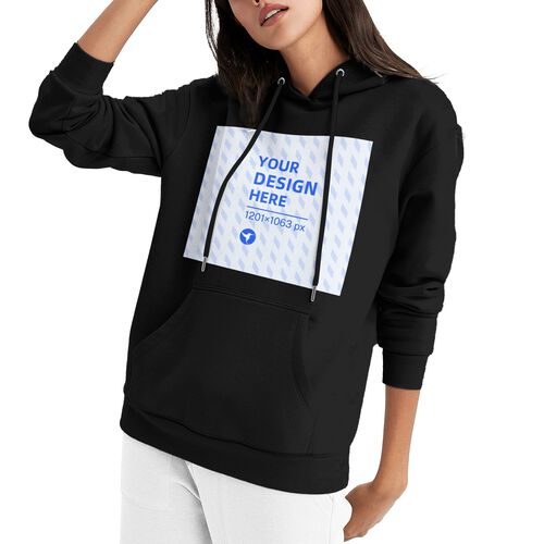 260g Women's Polyester Cotton Hooded Pocket Sweatshirt - Hot Stroke (Shipped in the United States)