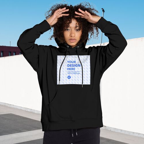 260g Women's Polyester Cotton Hooded Pocket Sweatshirt - Hot Stroke (Shipped in the United States)