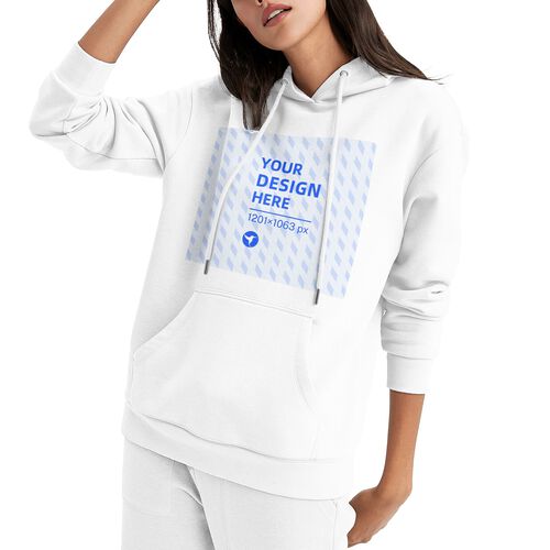 260g Women's Polyester Cotton Hooded Pocket Sweatshirt - Hot Stroke (Shipped in the United States)